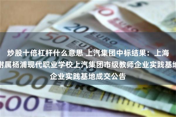 炒股十倍杠杆什么意思 上汽集团中标结果：上海师范大学附属杨浦现代职业学校上汽集团市级教师企业实践基地成交公告